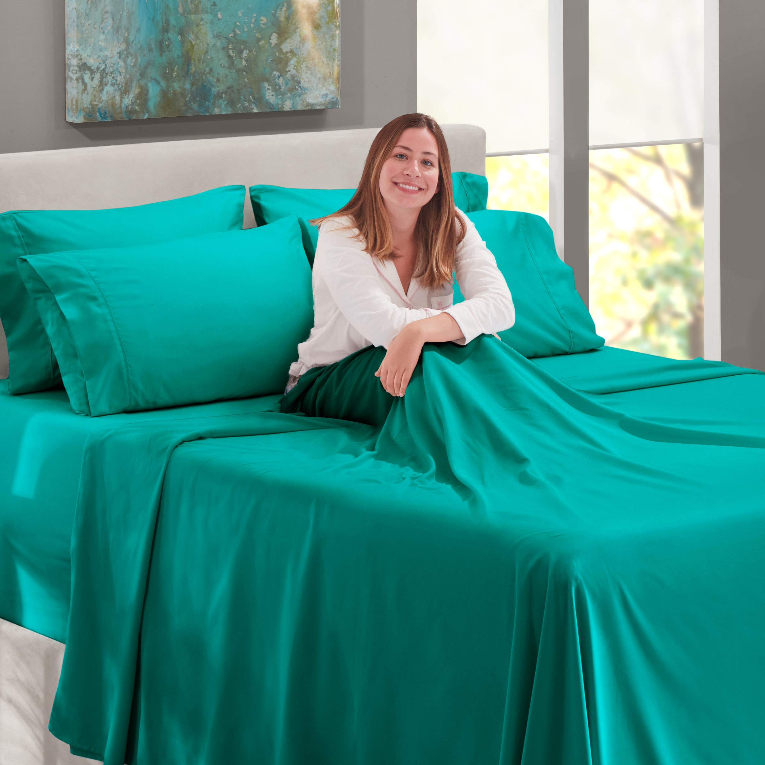 queen size six piece sheet set