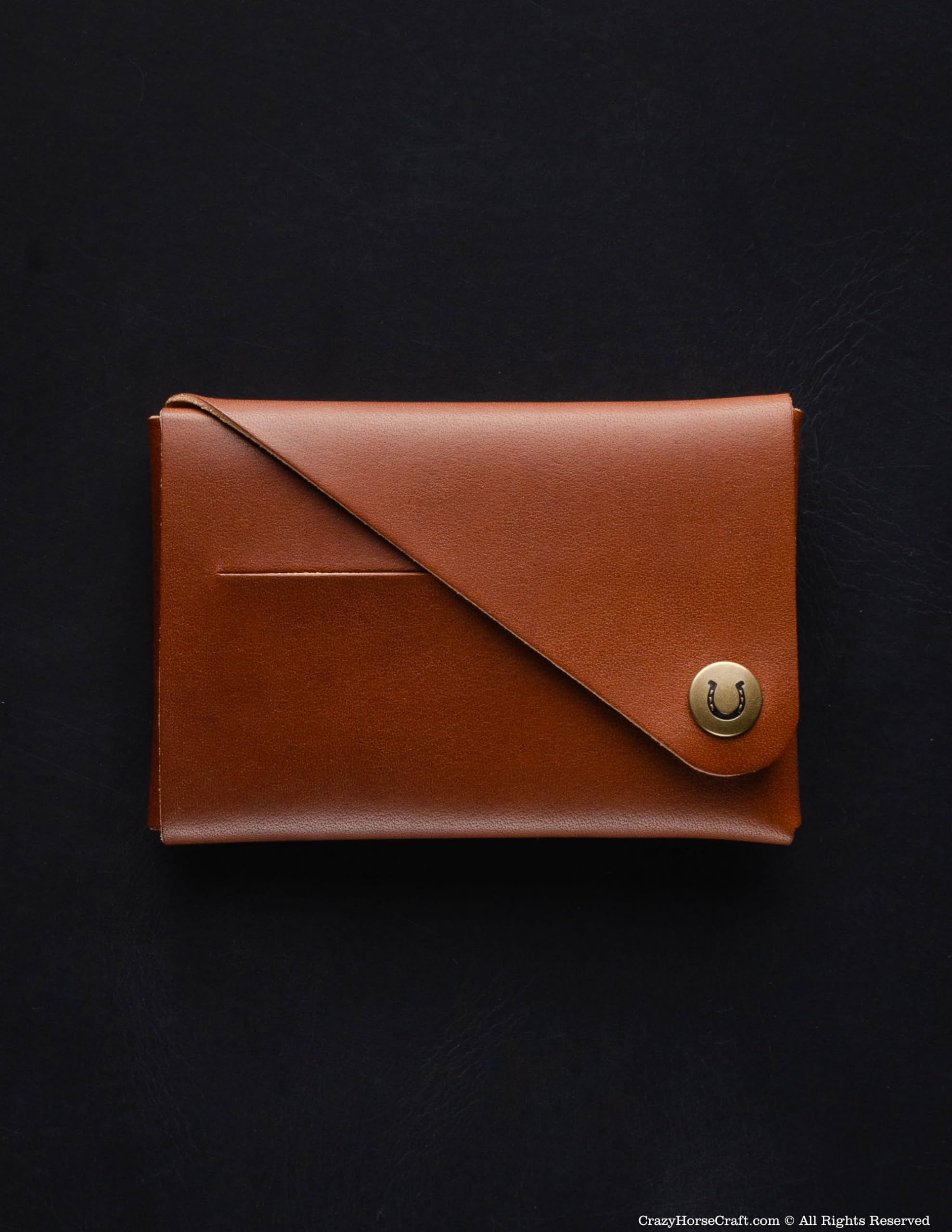 Crazy Horse Craft Portfel Slim Męski Damski, Skórzane Etui na Karty, Skóra | Portmonetka i etui na karty płatnicze z kieszonką na monety; włoska skóra pełnolicowa garbowana roślinnie, 15 kart