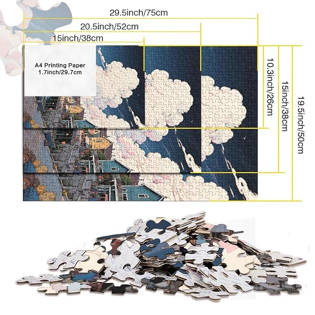 Foto 6 de 7 de Ciudad Costera 1000 Piezas Adultos Puzzle DecoracióN Familiar Illustration Style DecoracióN Familiar Creativo…