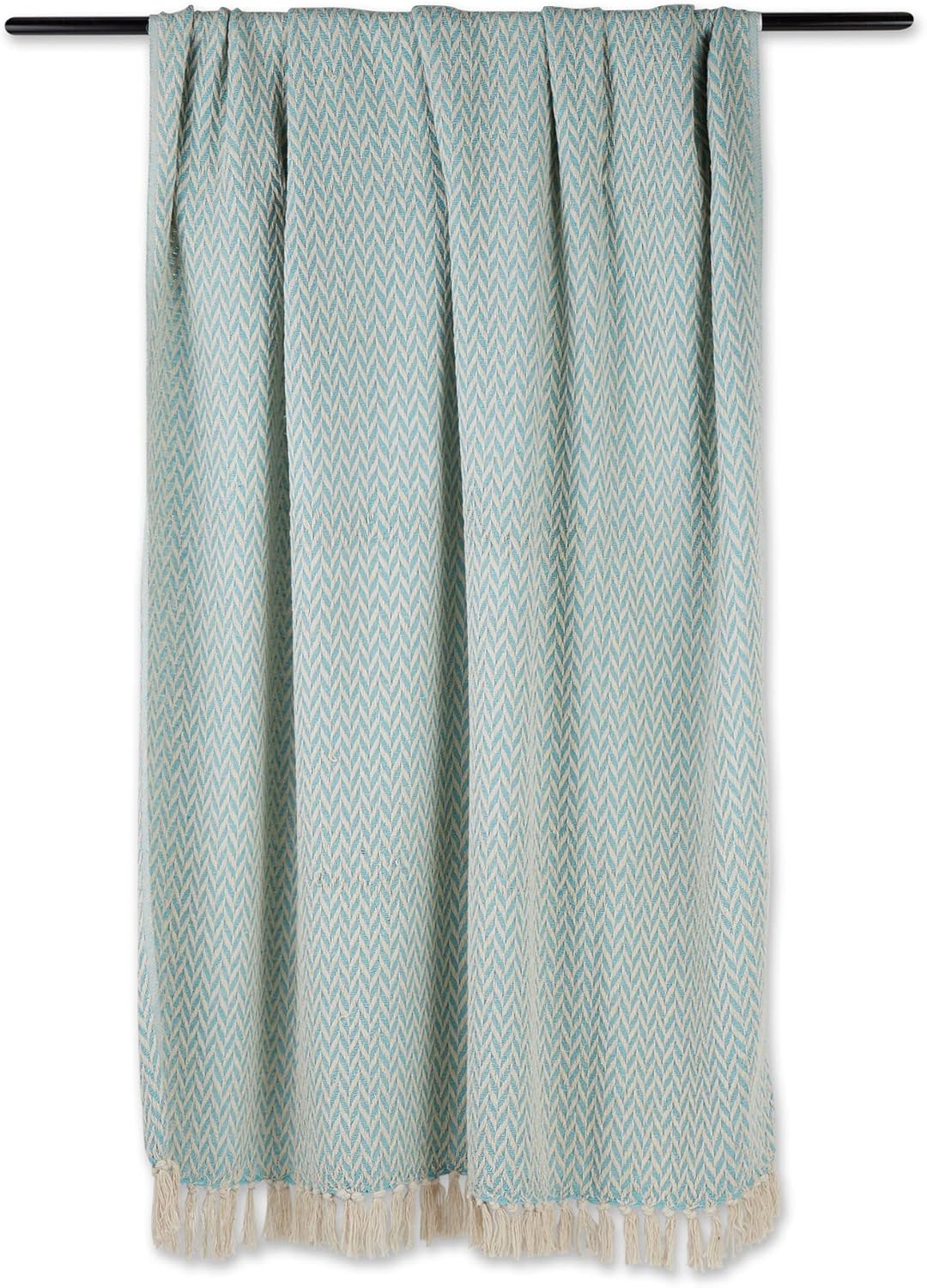 Chic Zig-Zag Dark Brown Cotton Throw Blanket 50 x 60"