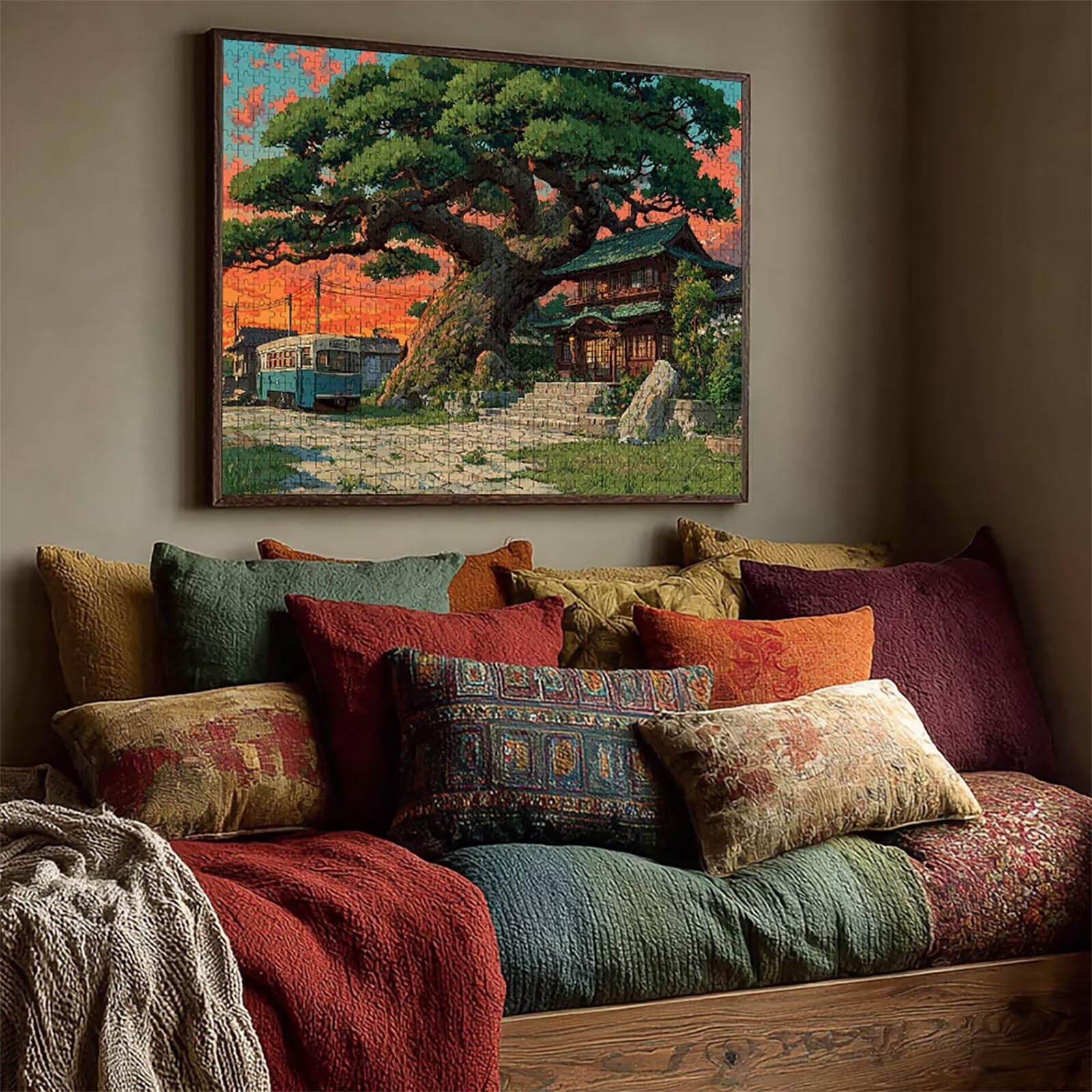 Kabine Holz Puzzles 156x105cm, Baum Jigsaw Puzzles 5000 Teile für Erwachsene Mit Box, EIN Herausforderndes Rätsel Game, Farbenfrohes Legespiel, Geeignet für die meisten Gruppen, Geschenke, 0-9375