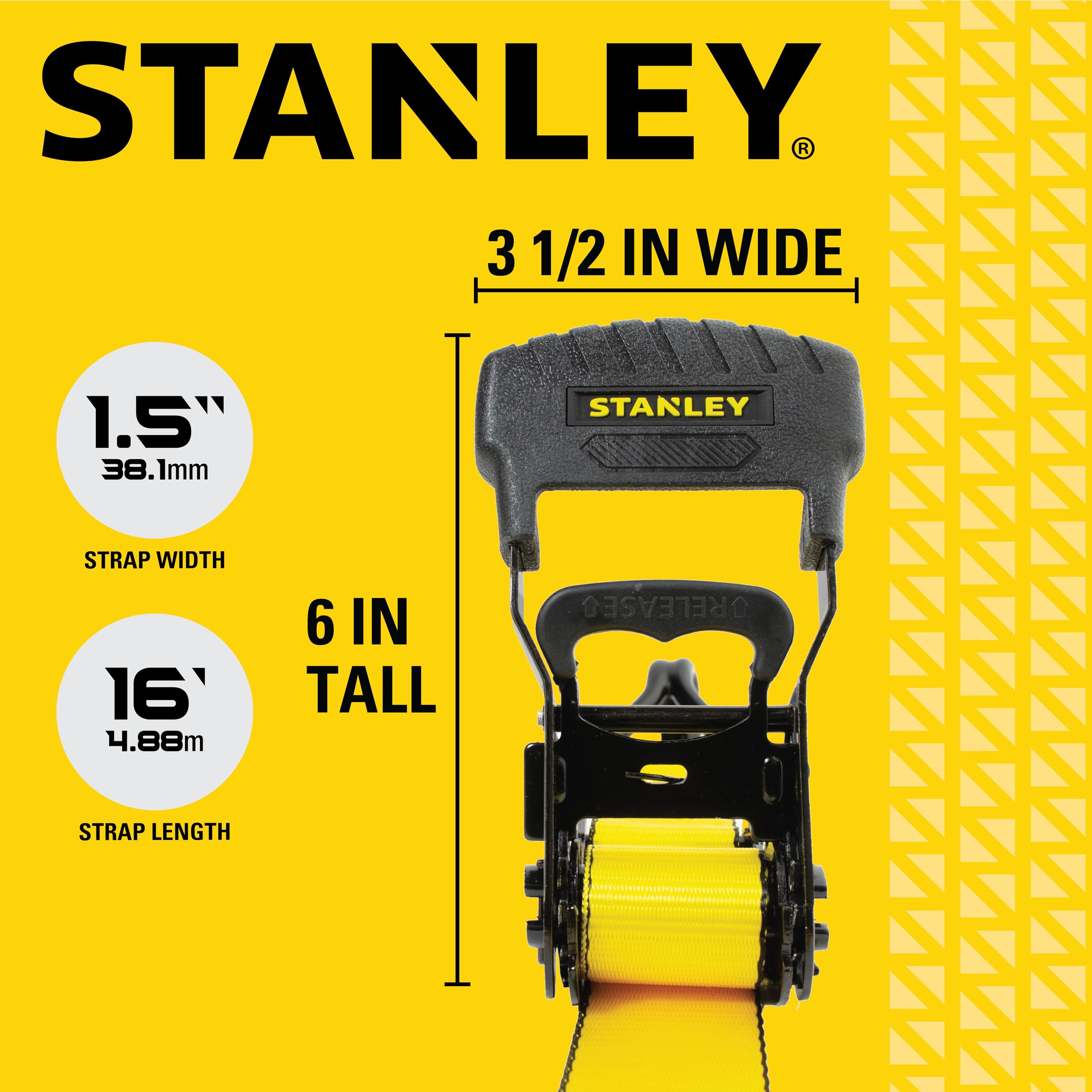 STANLEY S10074 Paski mocujące z grzechotką 3,8 cm x 40,5 cm (wytrzymałość na rozerwanie 1,5 kg) 4 szt