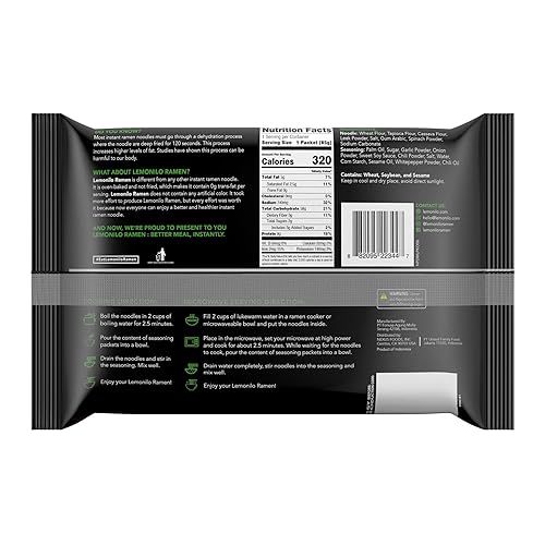 Miniatura 2 de Lemonilo Ramen - Fire Chow Mein - Ramen instantáneo saludable - Hecho con ingredientes totalmente naturales - Kit de comida rápida (2.99 onzas) -