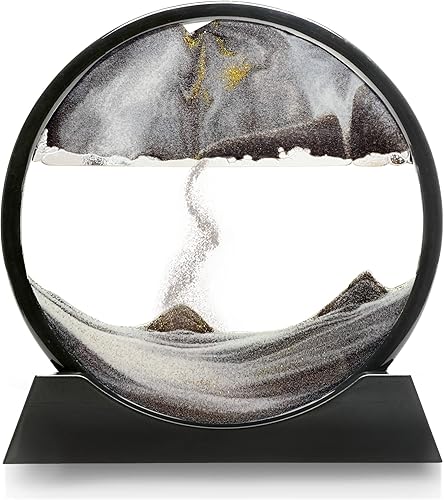 Miniatura 1 de Atigrado Arte de arena móvil movimiento líquido de 12 pulgadas azul océano mar profundo arena movimiento arte paisaje arena arena movediza pintura