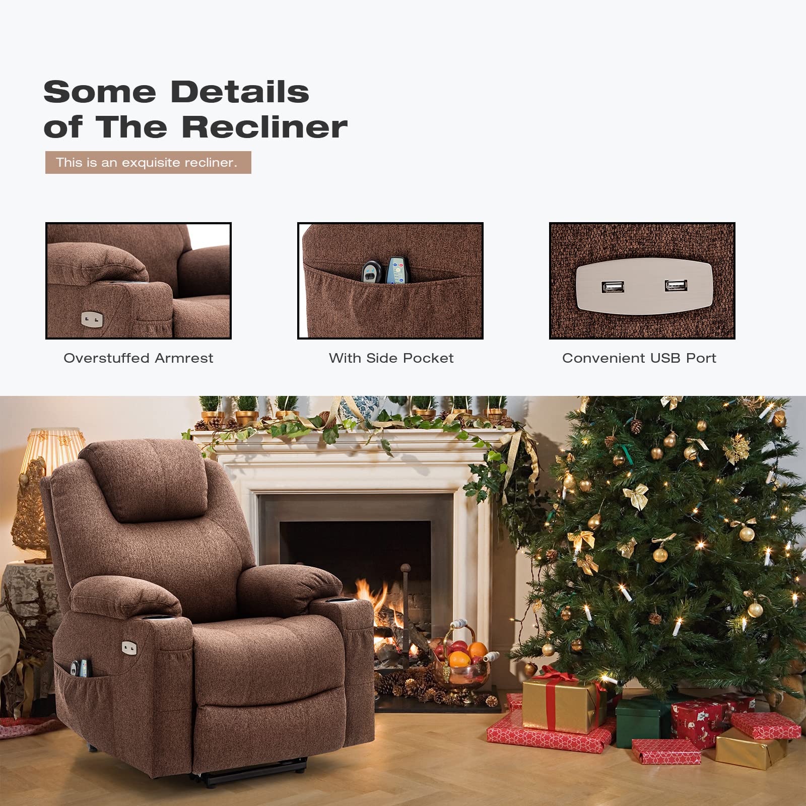Esright Electric Power Lift Chair Recliner Sofa for Elderly with