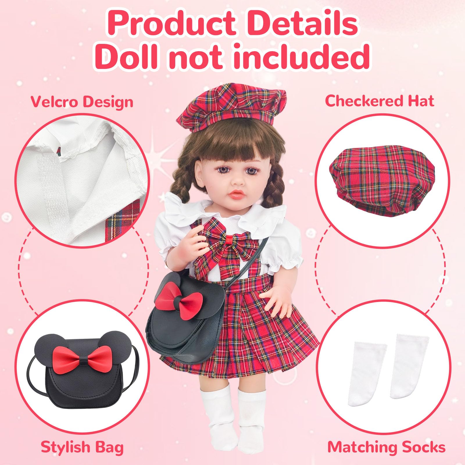 WanderGo Baby Doll Clothes for 20-22 inch Dolls - Image 4