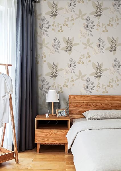 myforHD Papel Pintado Autoadhesivo Hojas Blanco Gris Papel de Pared Papel Adhesivo para Muebles Removible Impermeable Estilo Retro Vinilo PVC Pegatina Decorativos Pared Salon Papel Pared Dormitorio - 4