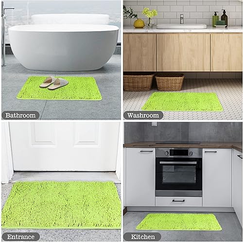Miniatura 6 de Yeaban Alfombras de baño de felpilla gruesa, absorbentes y lavables, antideslizantes, de felpa y suaves, para baño, cocina, ducha y fregadero, 17 x