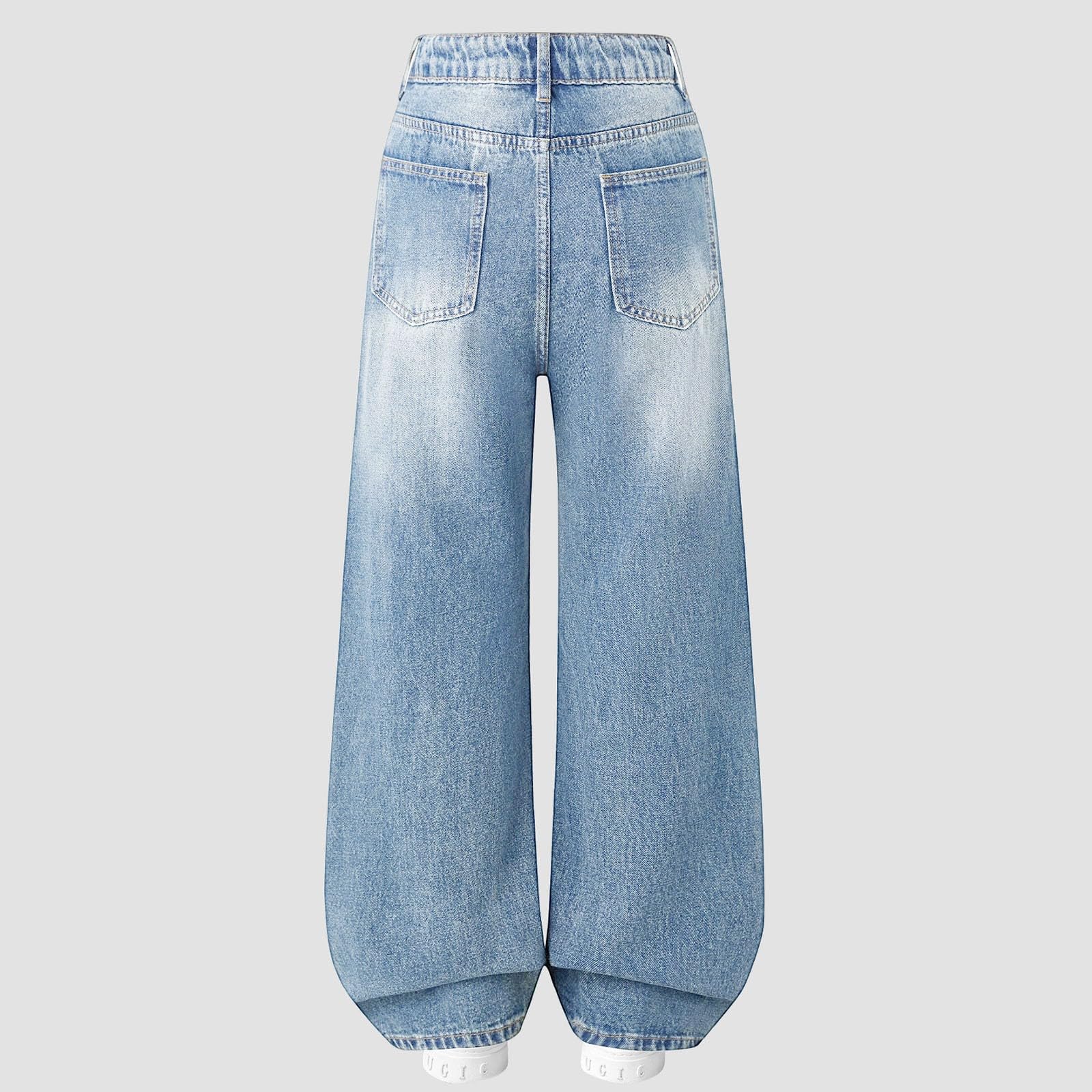 Jeans Baggy-Pantaloni Larghi in Denim per Ragazze, Comodi Pantaloni Casual in Tessuto Morbido Ed Elasticizzato per Il Gioco Quotidiano