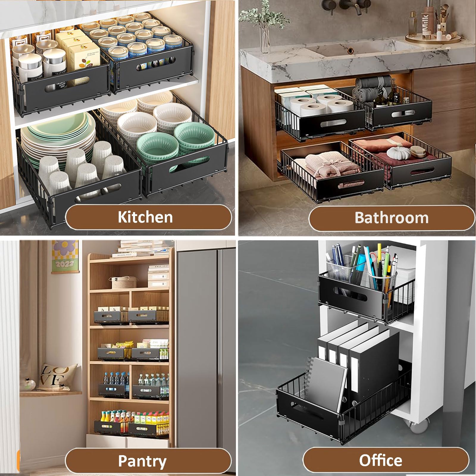 JGS ® Efficiënte Onderkast Organizer Met Uittrekbare Lade Voor Keuken En Badkamer