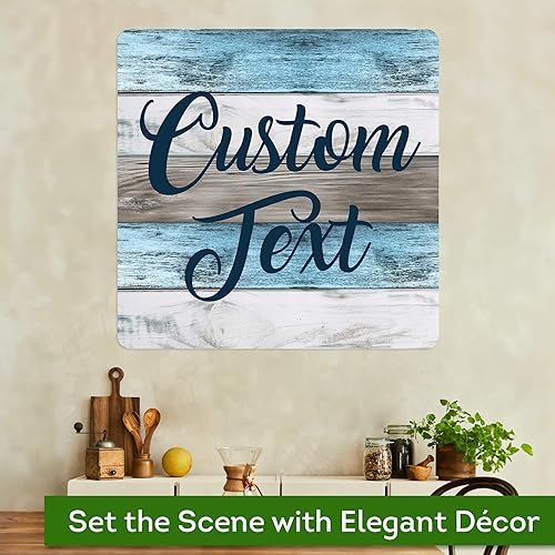 Miniatura 752 de My Sign Center - Letrero personalizado, 11 colores de fuente, 13 estilos de fuente, 4 opciones de agujero, 22 tamaños, 8 x 32 pulgadas, sin óxido,