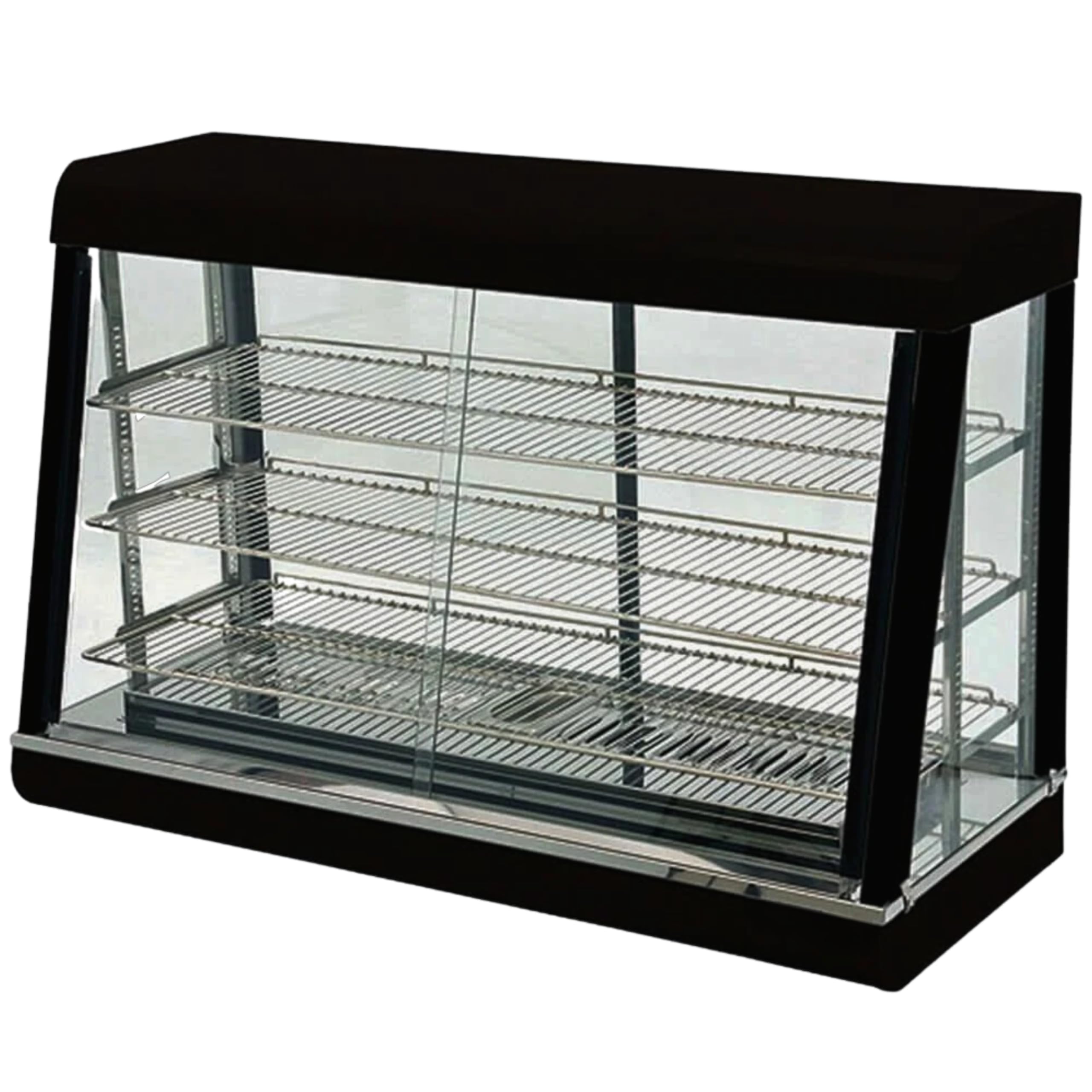 FSE HD-48 48" Self-Service Countertop Heated Display Case with 3 Shelves, Sliding Doors