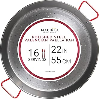 Polished Steel Paella Pan (22 in)