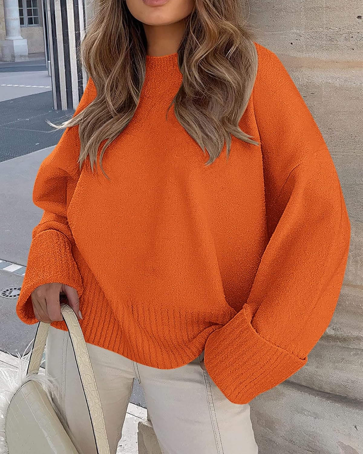 PRETTYGARDEN Women's Fall Oversized Sweaters Casual Crewneck Pullover Long Sleeve Fuzzy Chunky Knit Tops Blouse - Image 3