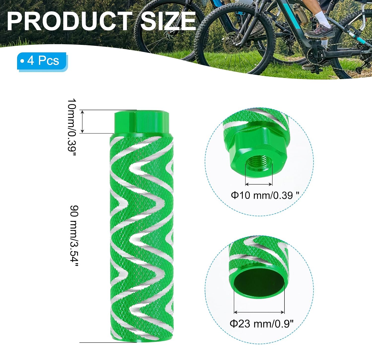 PATIKIL Bike Pegs, Anti-Skid Lead Foot Bicycle Pegs Back Seat Stands