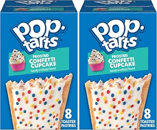 Pop-Tarts Toaster Pastries, Breakfast Foods, Kids Snacks, Frosted Confetti Cupcake, 13.5oz Box (8 Pop-Tarts) (Pack of 2)