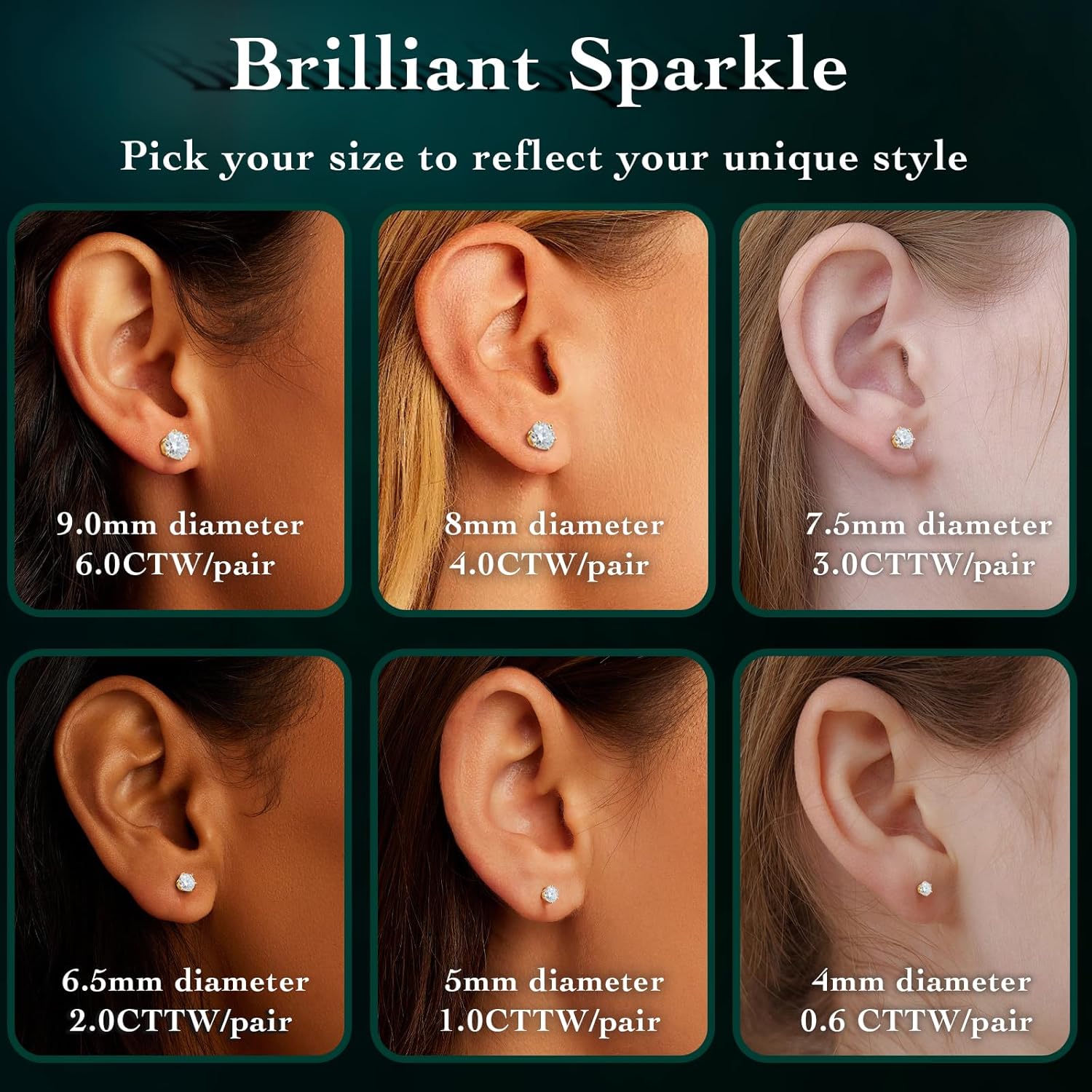 Moissanite Earrings for Women,1-4ct 925 Sterling Silver Moissanite Stud Earrings,Jewelry for Mother Mom Wife Girlfriend, with Certificate - Image 4