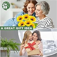 Vista 6 de 6 paquetes con 36 luces de girasol, luces solares para jardín al aire libre, luces solares de flores impermeables, regalos de cumpleaños de girasol