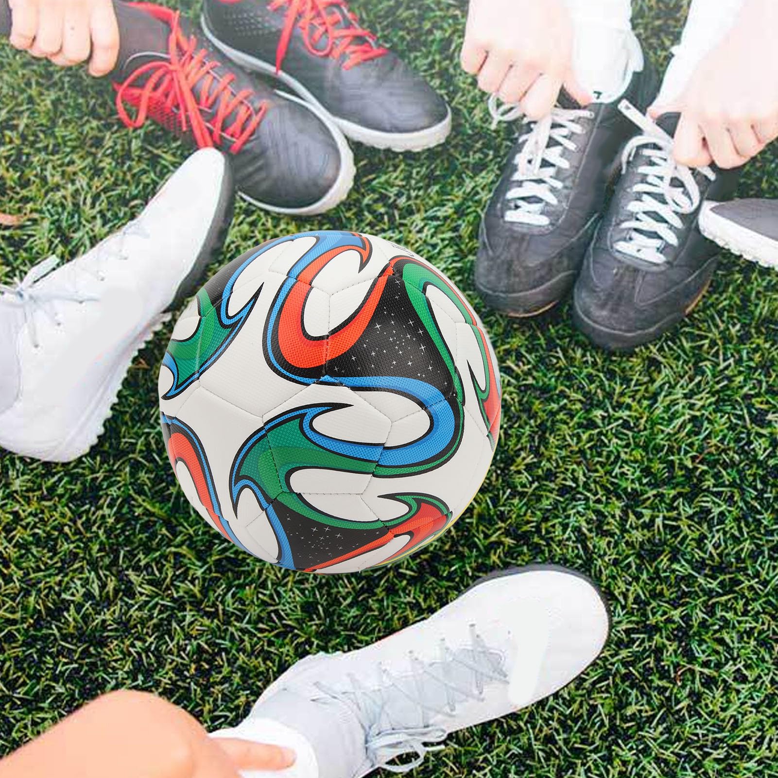 POYHKFD Pallone da calcio misura 5 per adulti e studenti, palla da calcio misura 5, alta elasticità, morbida e impermeabile, in pelle PU, per adulti, studenti, allenamento, partita, per interni ed