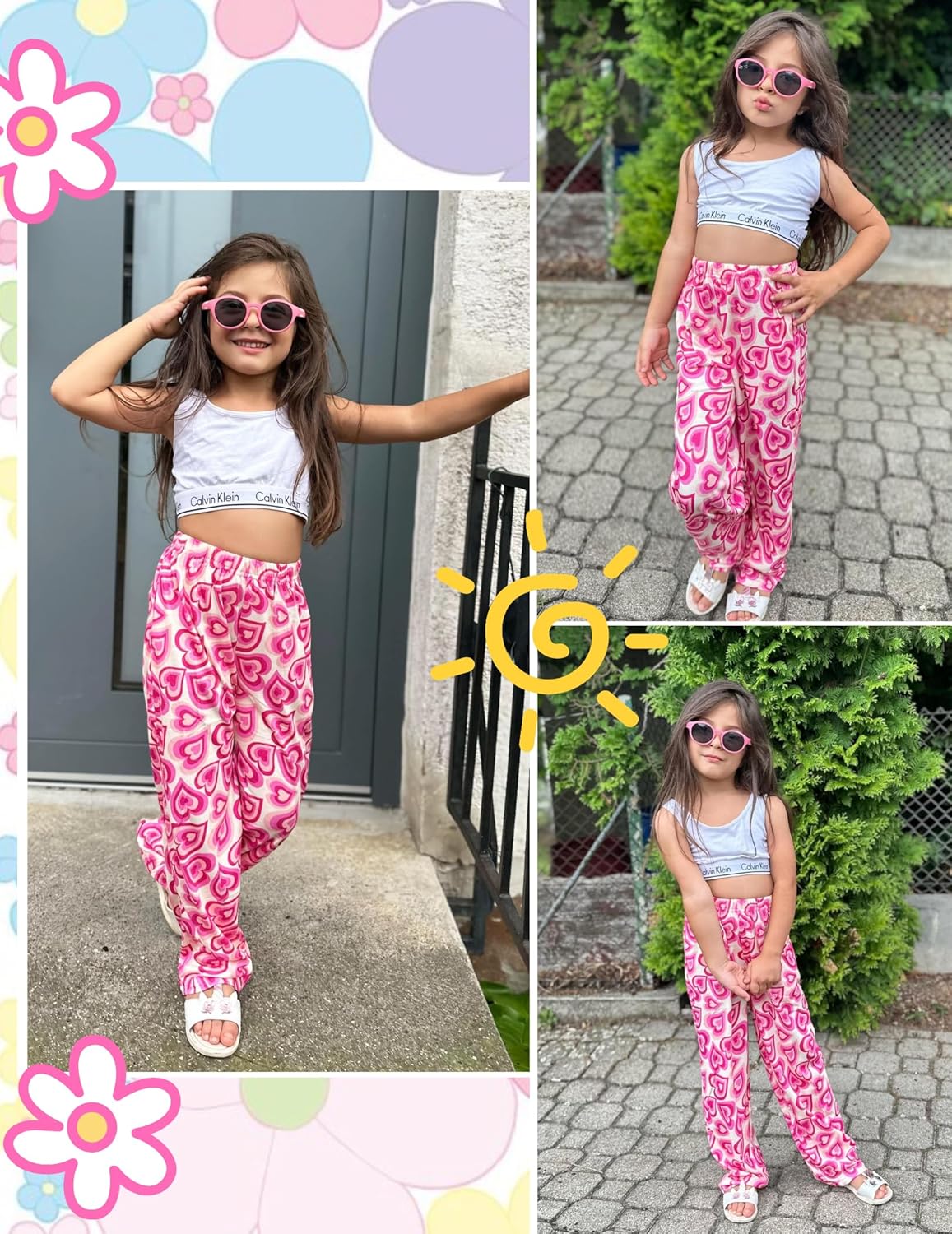 Ekouaer Girls Soft Pajamas Pants Cute Print Pattern PJ Bottoms Comfortable Lounge Long Pants with 2 Pockets - Image 4