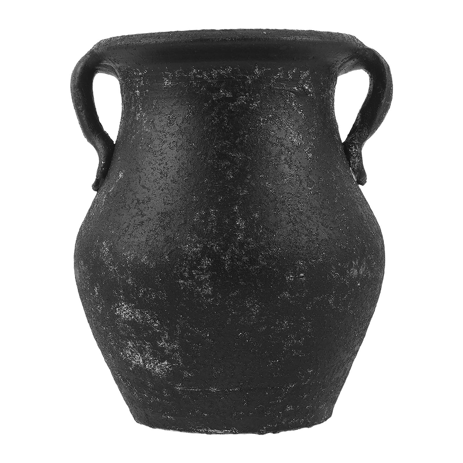 Homoyoyo Porte-ustensiles Cuisine en Céramique Noir 18cm Surface Lisse et Entretien Facile, Rangement Rustique pour Baguettes et Outils de Cuisson sur Plan de Travail