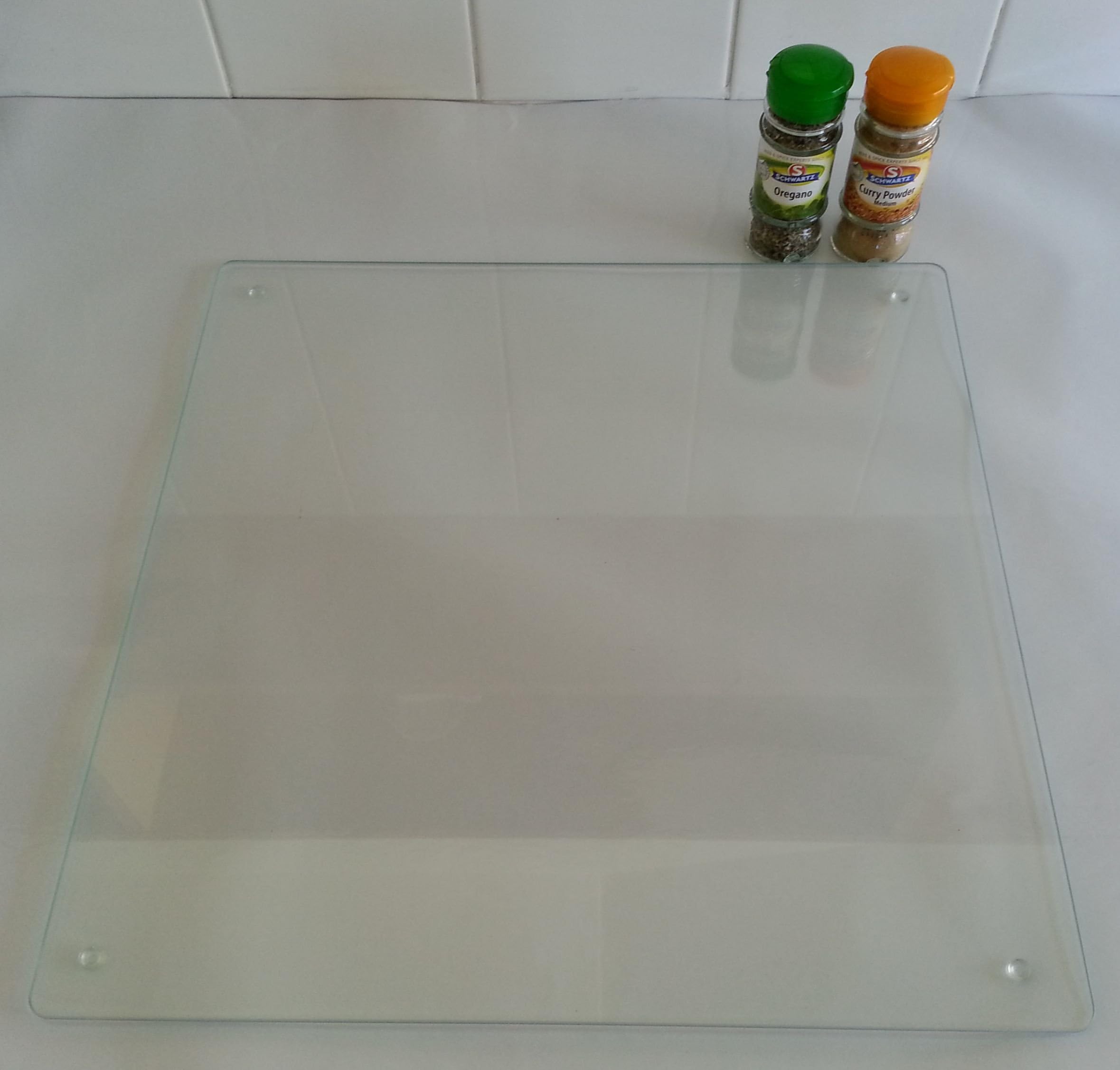 Square Completely Clear & Smooth Float Glass Worktop Saver - 40 x 40cm by Pearl Glass