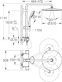 GROHE Vitalio Joy 310 - Cool Touch Thermostatic Mixer Shower Set (Water Saving Technology, Rain, Soap Tray, 110 mm 3 Spray Hand, Silicone Nozzles, Hose 1.75 m), Chrome, 26401001 - 8