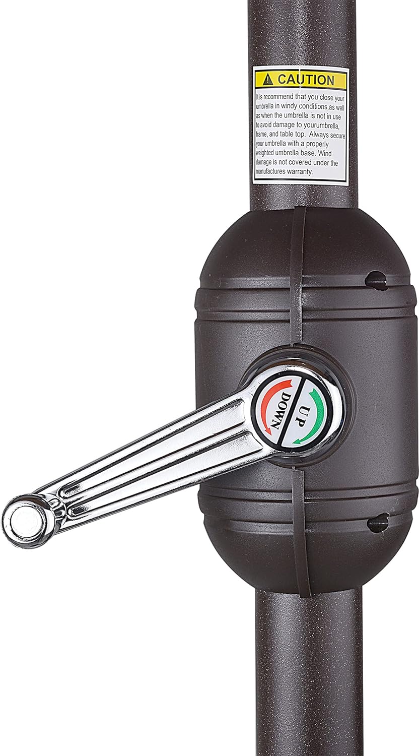 Patio Umbrella - 9FT Half Umbrella Outdoor Patio Canopy with Easy Hand Crank - Condo, Townhouse, or Balcony Furniture by Villacera (Blue)