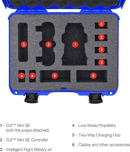 Miniatura 6 de Nanuk 910 Estuche rígido impermeable con inserto de espuma para DJI Mini SE Fly More Kit - Azul