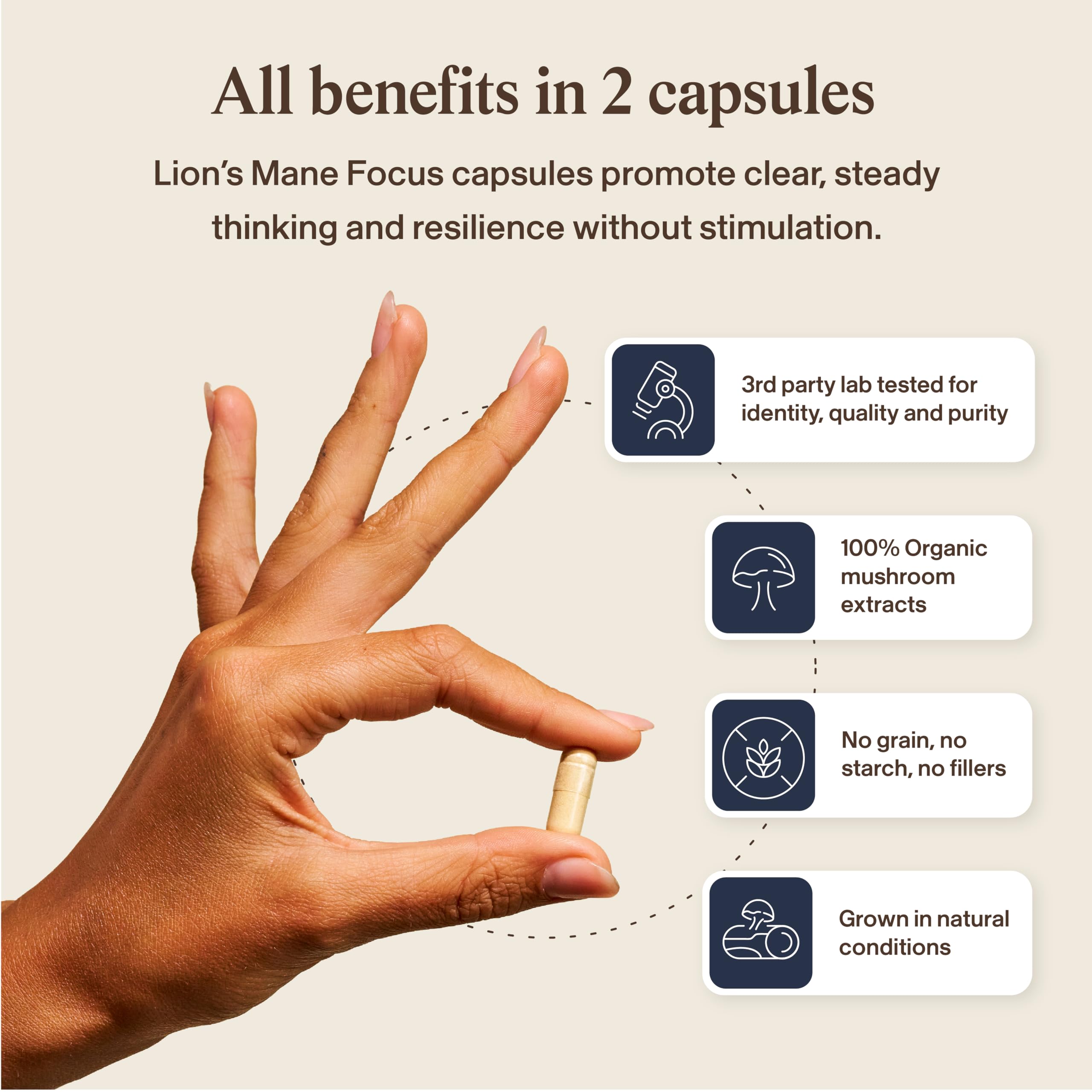 Real Mushrooms Lion's Mane Focus Capsules with Alpha GPC, 90ct — Amazon image 6