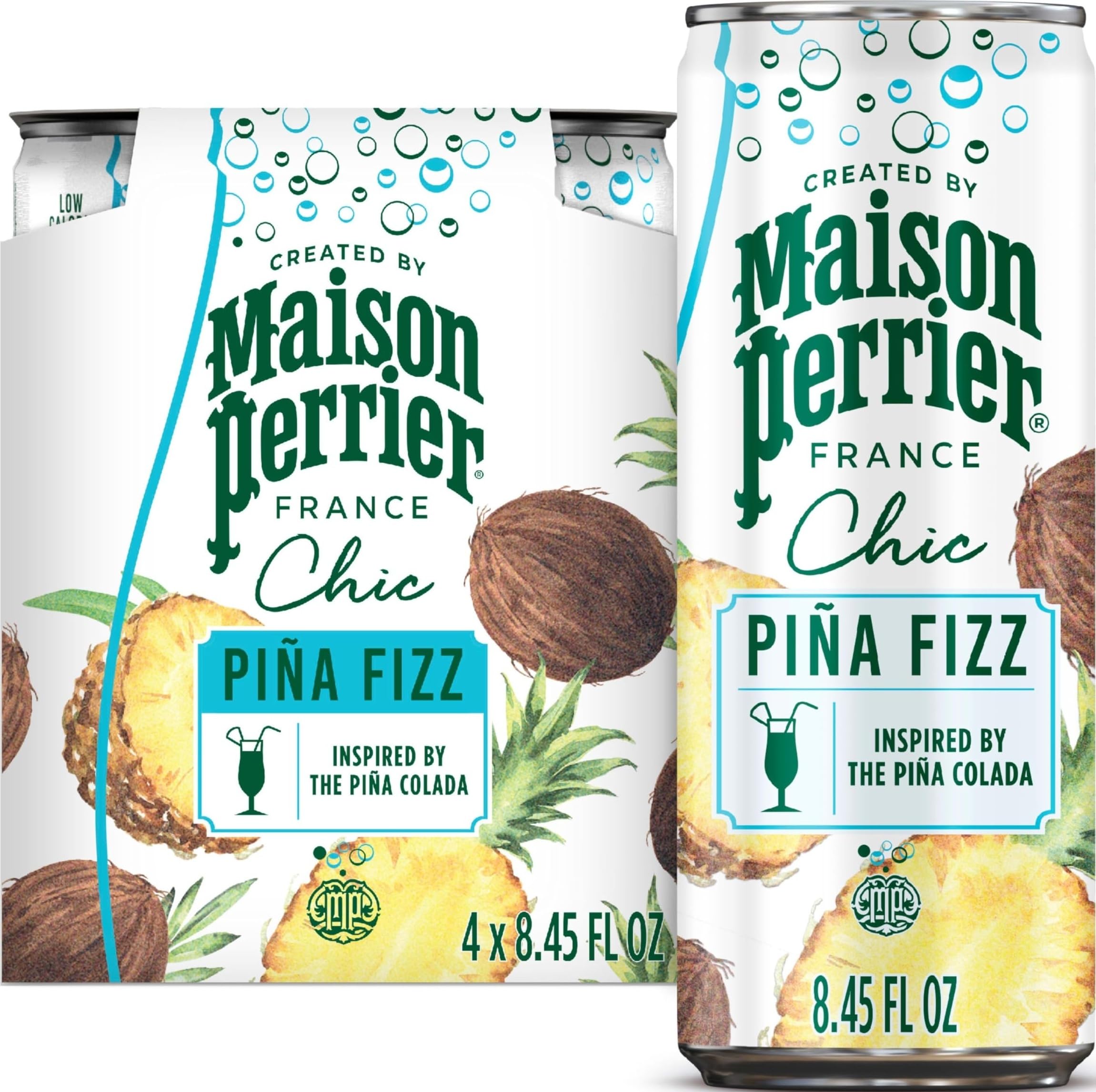 Maison Perrier Chic Pina Fizz Sparkling Mocktail, 30 Calories, 4