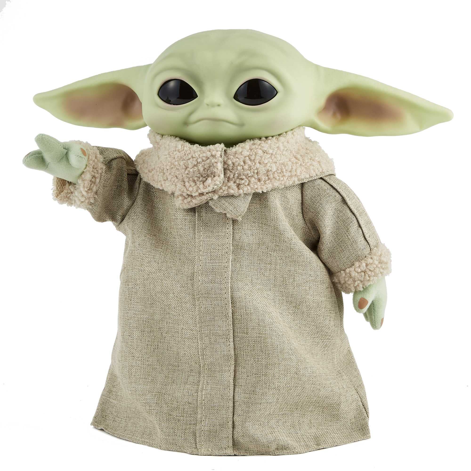 Mattel Disney Star Wars Spielzeug, The Child Plüschfigur, aus 'The Mandalorian', interagierend, mit Geräusch und Bewegungsfunktion, 28cm, Star Wars Geschenke, Spielzeug ab 3 Jahre, GWD87