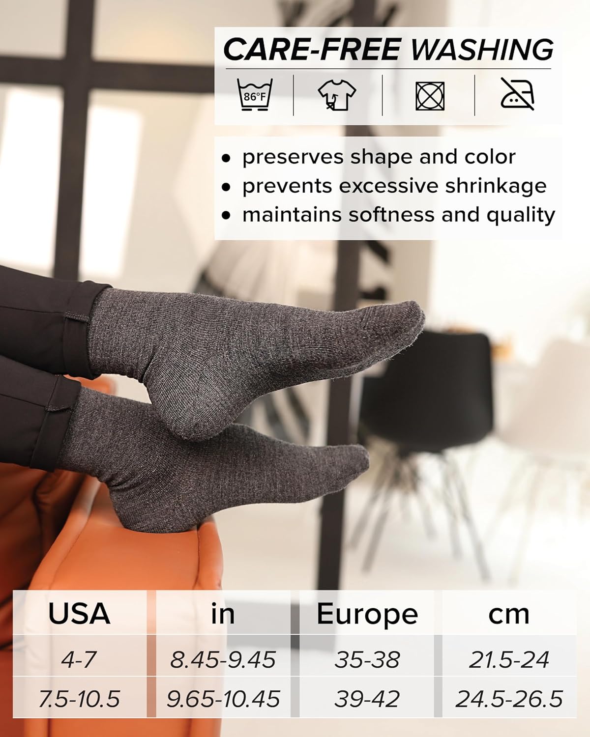 Women's 80% MERINO WOOL Everyday Fine Warm Socks (3 PAIRS) Soft Comfy Breathable - Image 8