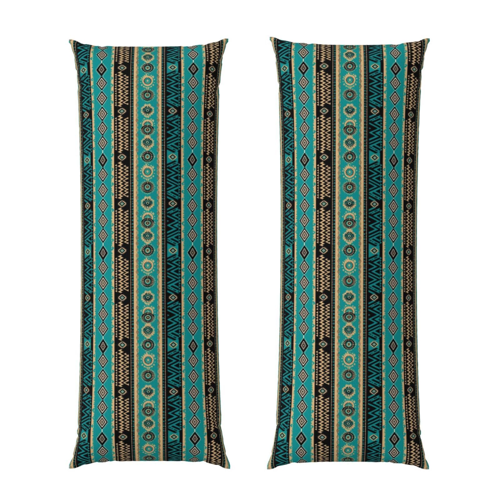 Body Pillow Cover 20x54 Inch, Tribal Navajo Aztec Geometric Ethnic Pattern, Luxury Cozy Long Pillowcase with Zipper, Softffy Rectangular Case for Couch Bed Home Hotel