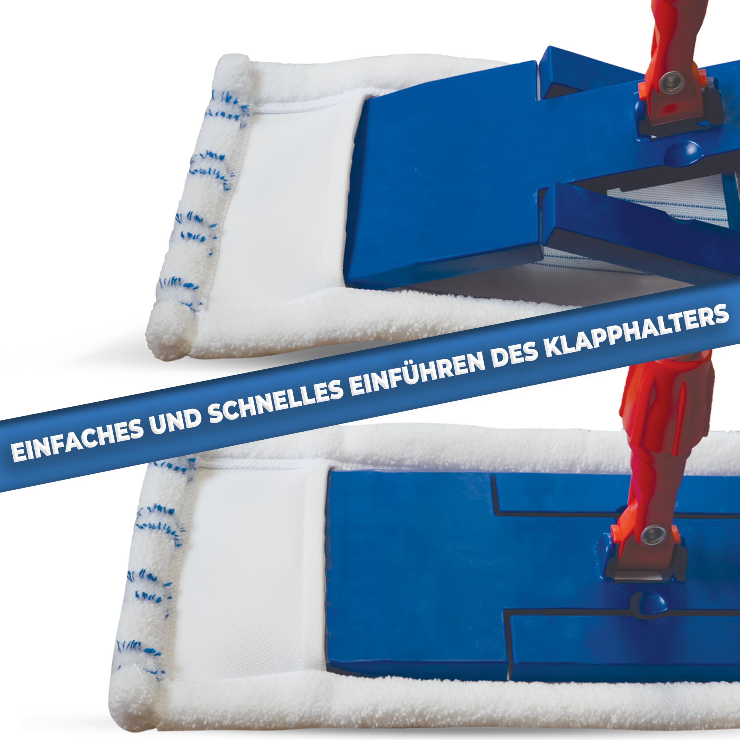 10x Profi Microfaser-Möppe für Gewerbetreibende - Wischmöppe für 50cm Mopphalter - Wischbezüge mit Abrasivstreifen - Professionelle Taschenbezüge - auch als 100er-Pack wählbar