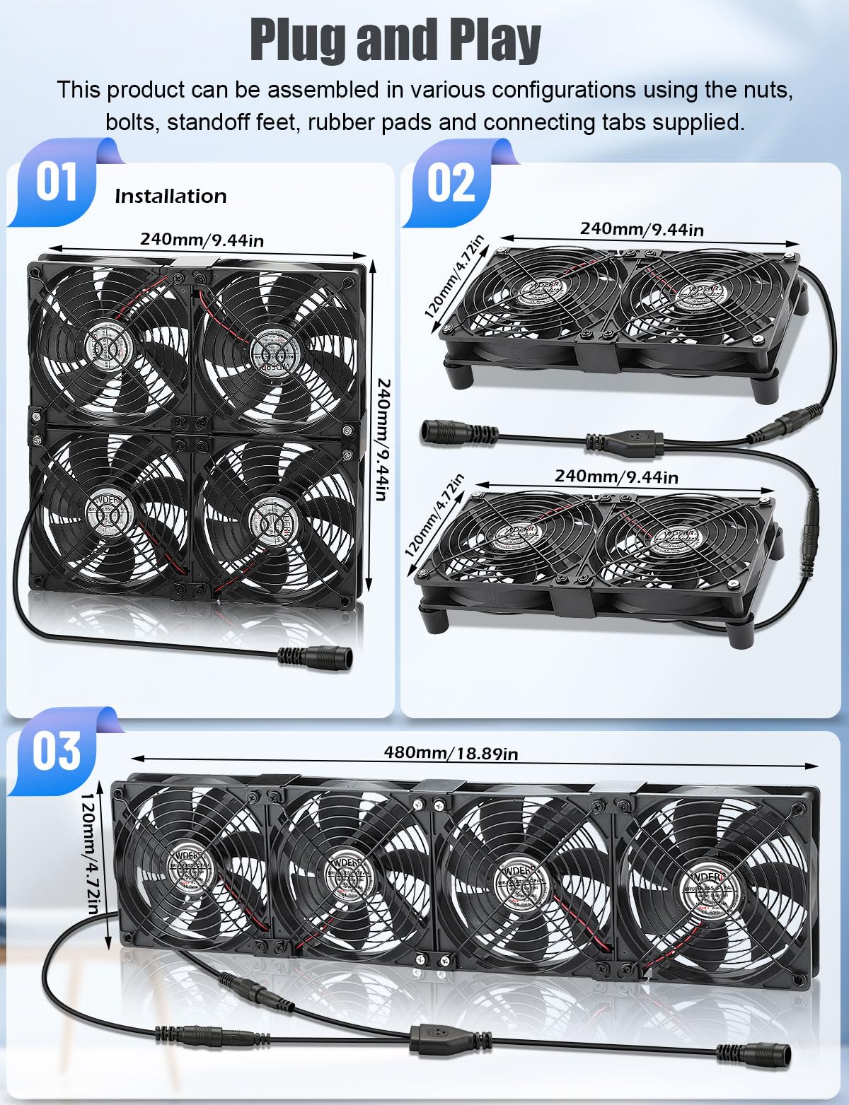 アンファンラック Amazon.co.jp: WDERAIR 4 x 120mm サーバーラックマウントファン 12V