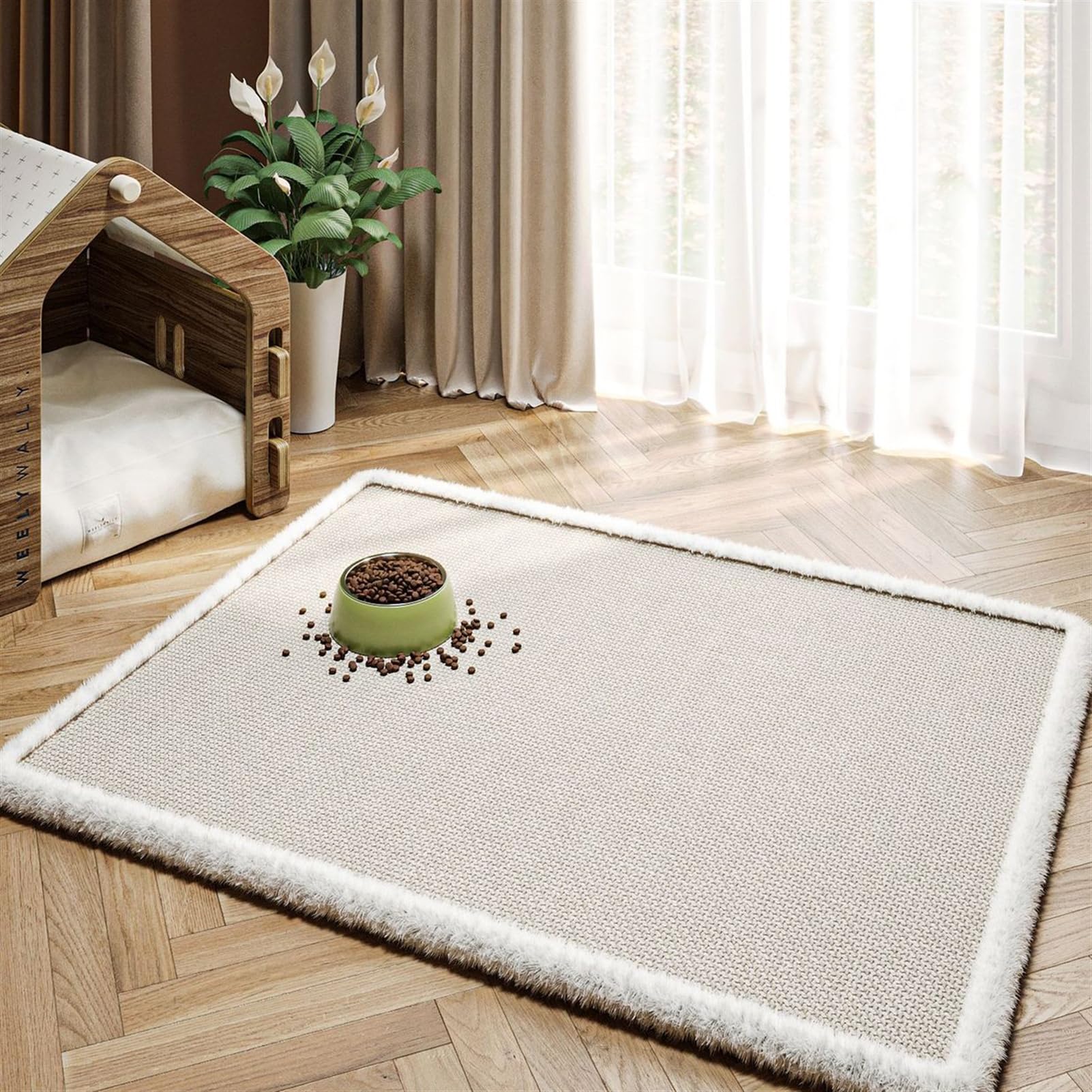 Tapis absorbant pour animaux de compagnie antidérapant et lavable beige 40x60