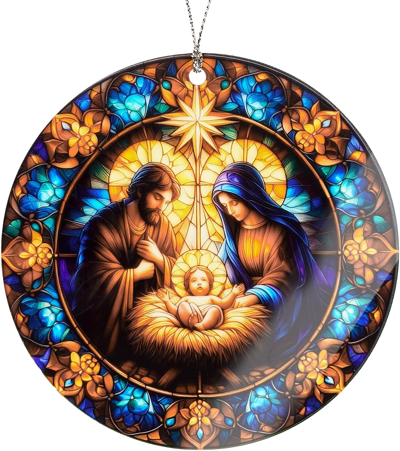 Nativity Ornaments for Christmas Tree, Christmas Ornaments 2025, Religious Nativity Scene Decoration, Christian Christmas Ornaments, Elegant Holy Family Ornament, Faith-Inspired Holiday Keepsake