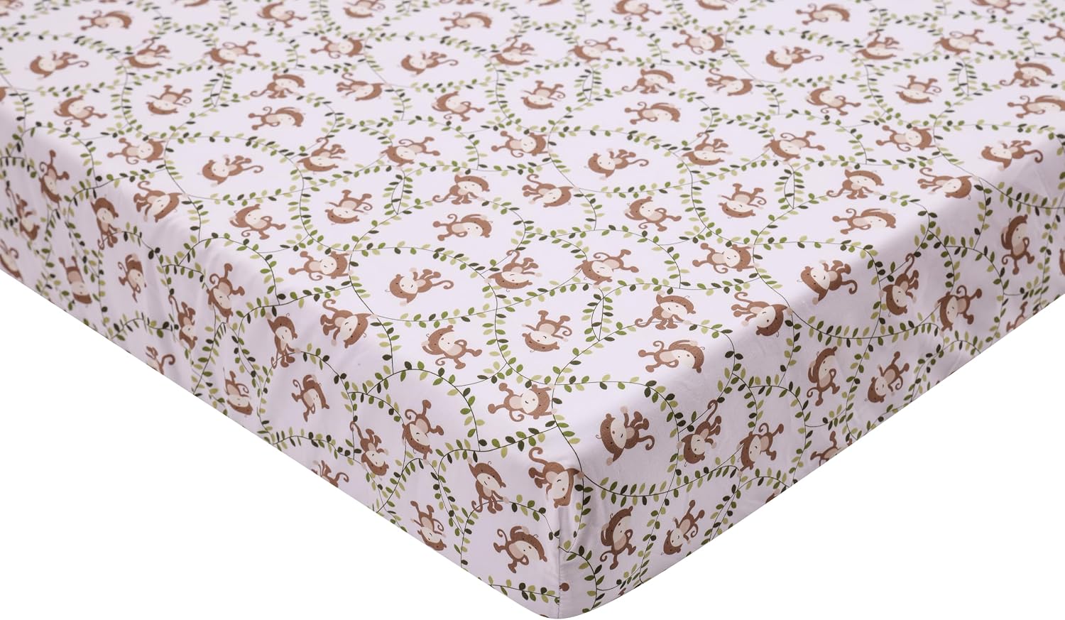 Brown Animal Safari Nursery Crib Bedding Set for Boys 1 Quilt 1 Fitted Sheet 1 Skirt 1 Diaper Stacker 28 x 52 in