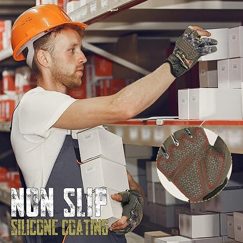 Miniatura 4 de Guantes de trabajo Framer, guantes de marco sin dedos, guantes de carpintero de dedo abierto, alta destreza, ajuste de rendimiento, duraderos