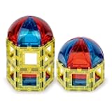 Playmags 28 Piece Magnetic Tiles Dome Set - Now with Stronger Magnets, STEM Toys for Kids, Sturdy, Super Durable with Vivid Clear Color Tiles