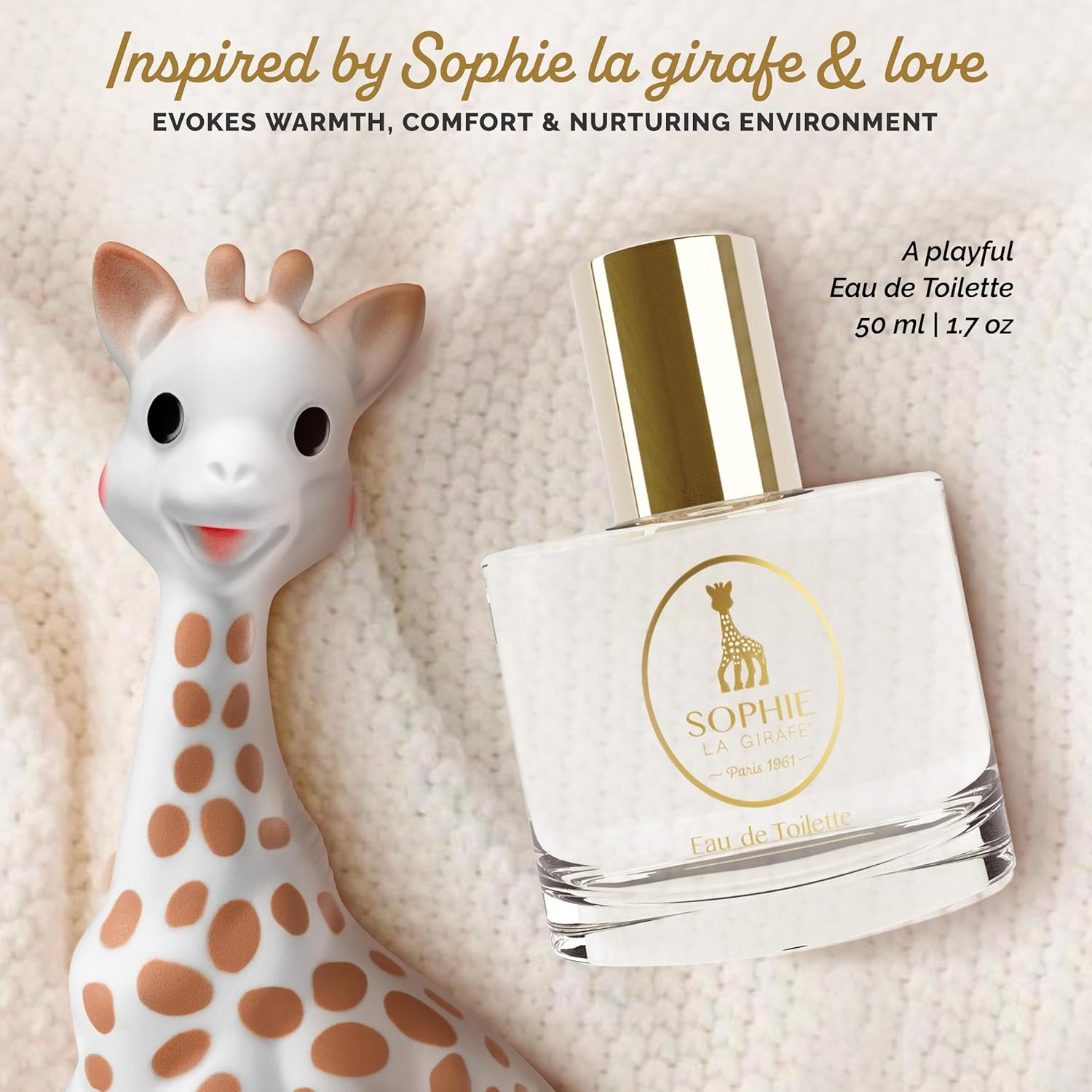 Sophie la girafe Eau de Toilette | Includes Sophie Teether | Nostalgic Childhood Scent of Citrus & Vanilla (50 ml or 1.7 fl oz)