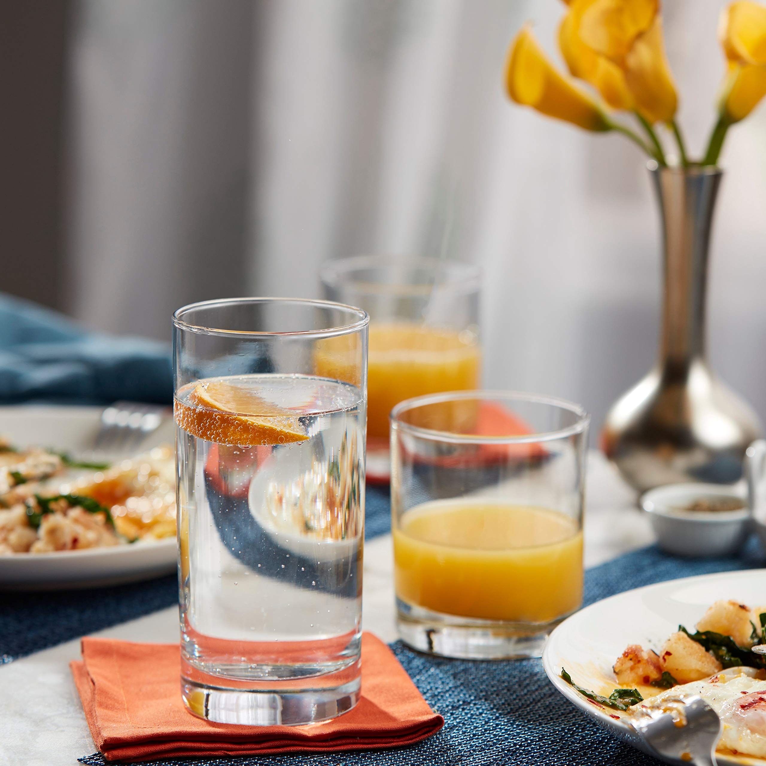 Libbey Province Tumbler & Rocks Glas Set, Edles Drinkware Gläser Set, hohe Trinkgläser mit modernen Linien, spülmaschinenfeste Trinkgläser, 16-teiliges Sortiment | Fassungsvermögen: 325 ml für Whiskey, Cocktails und mehr, mit schwerem Boden und spülmaschi