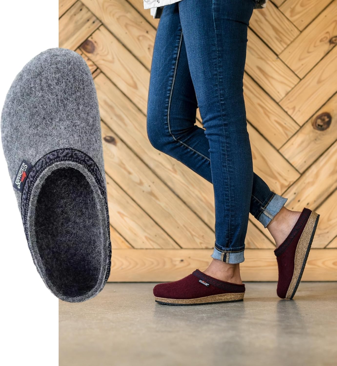 Stegmann Women's 'Original 108' Wool Clog with Cork Sole - Medium Width - Image 3