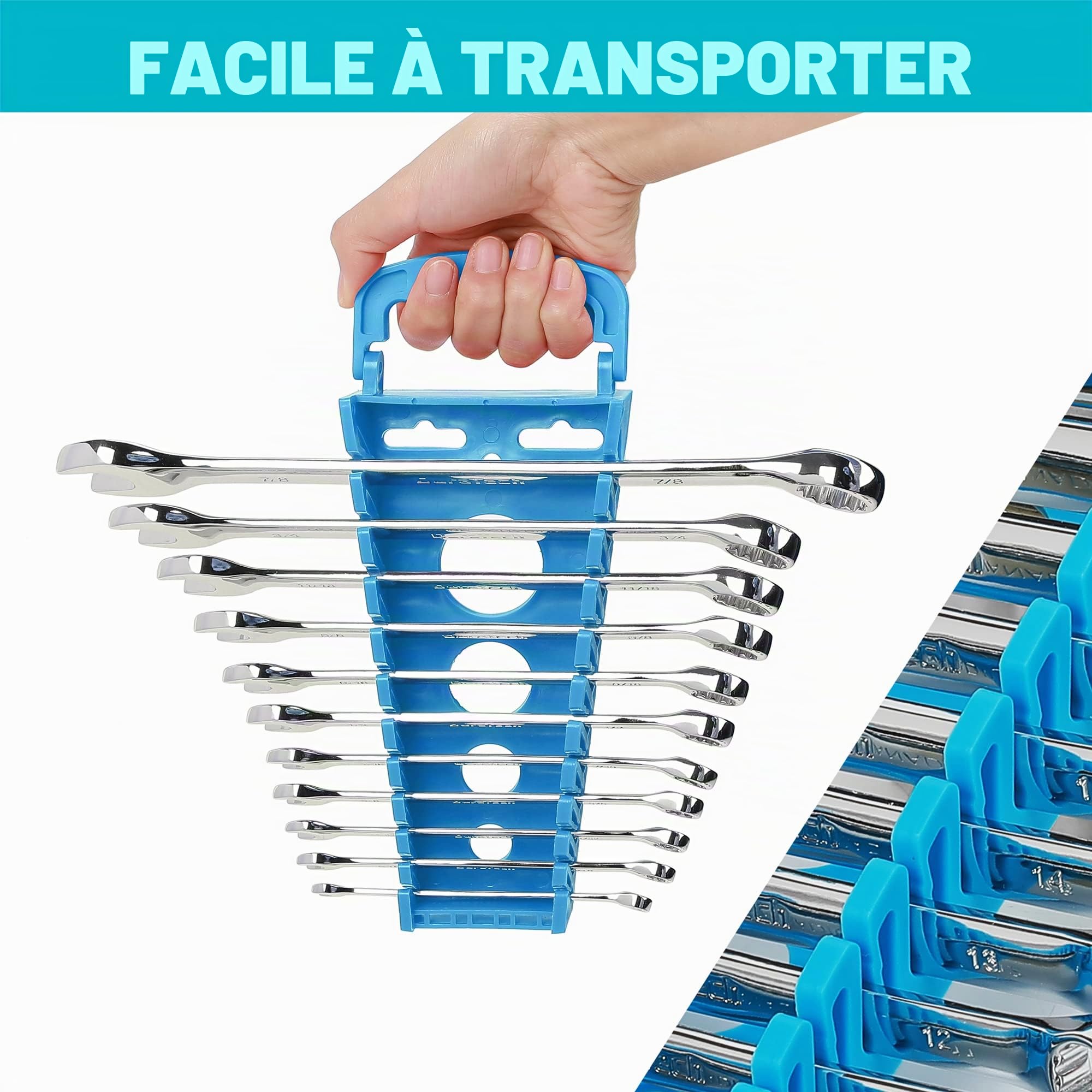 DURATECH Jeu de Clés Mixtes, 11 Pièces 8-19 mm | 12 Pans, Acier Cr-V, Tailles Métriques, Plateau de Rangement