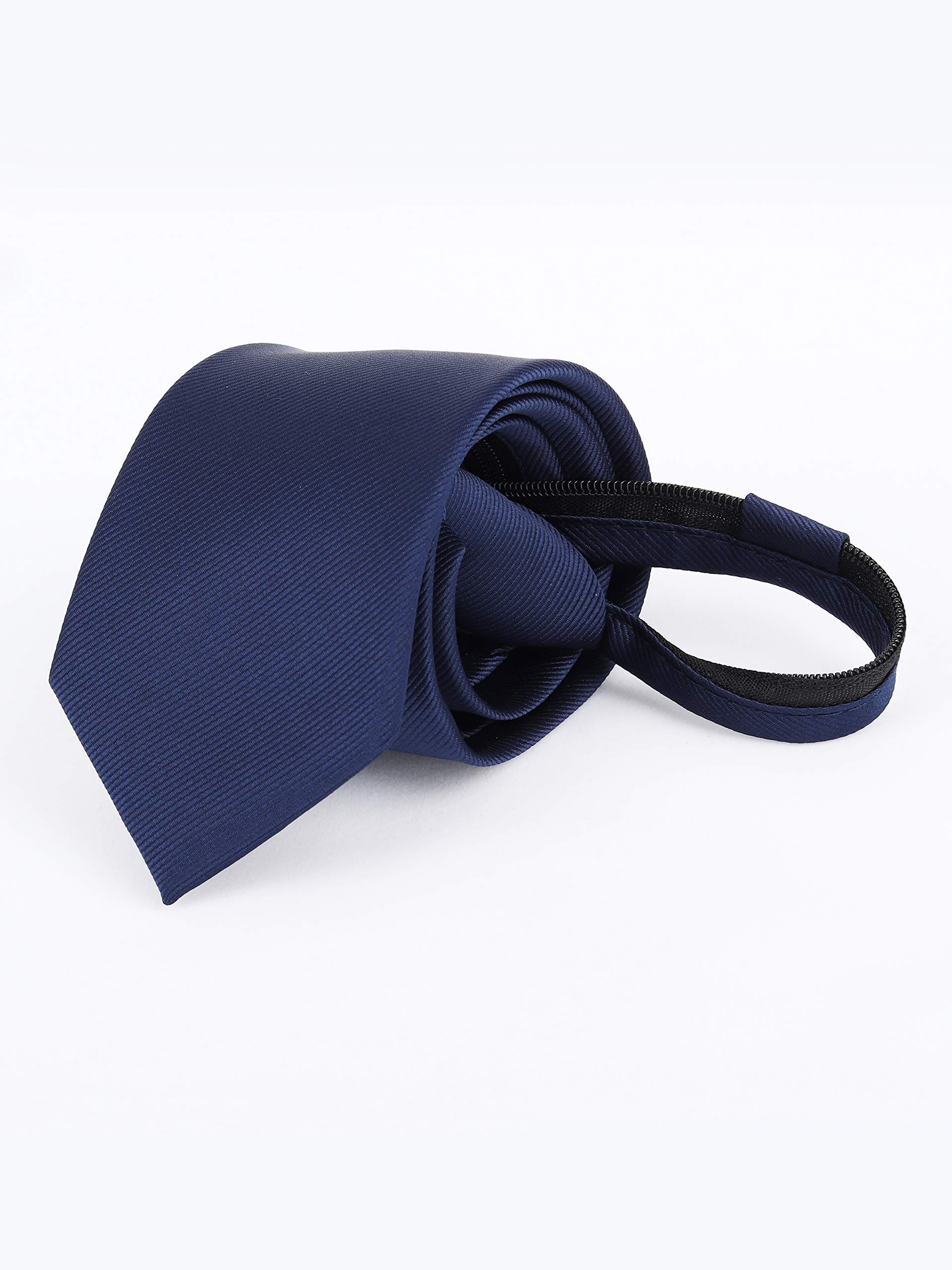 Hombre Corbata Estrecha 6cm con Cremallera Pre-atado Corbata Seguridad Casual Business Longitud 48cm - Liso