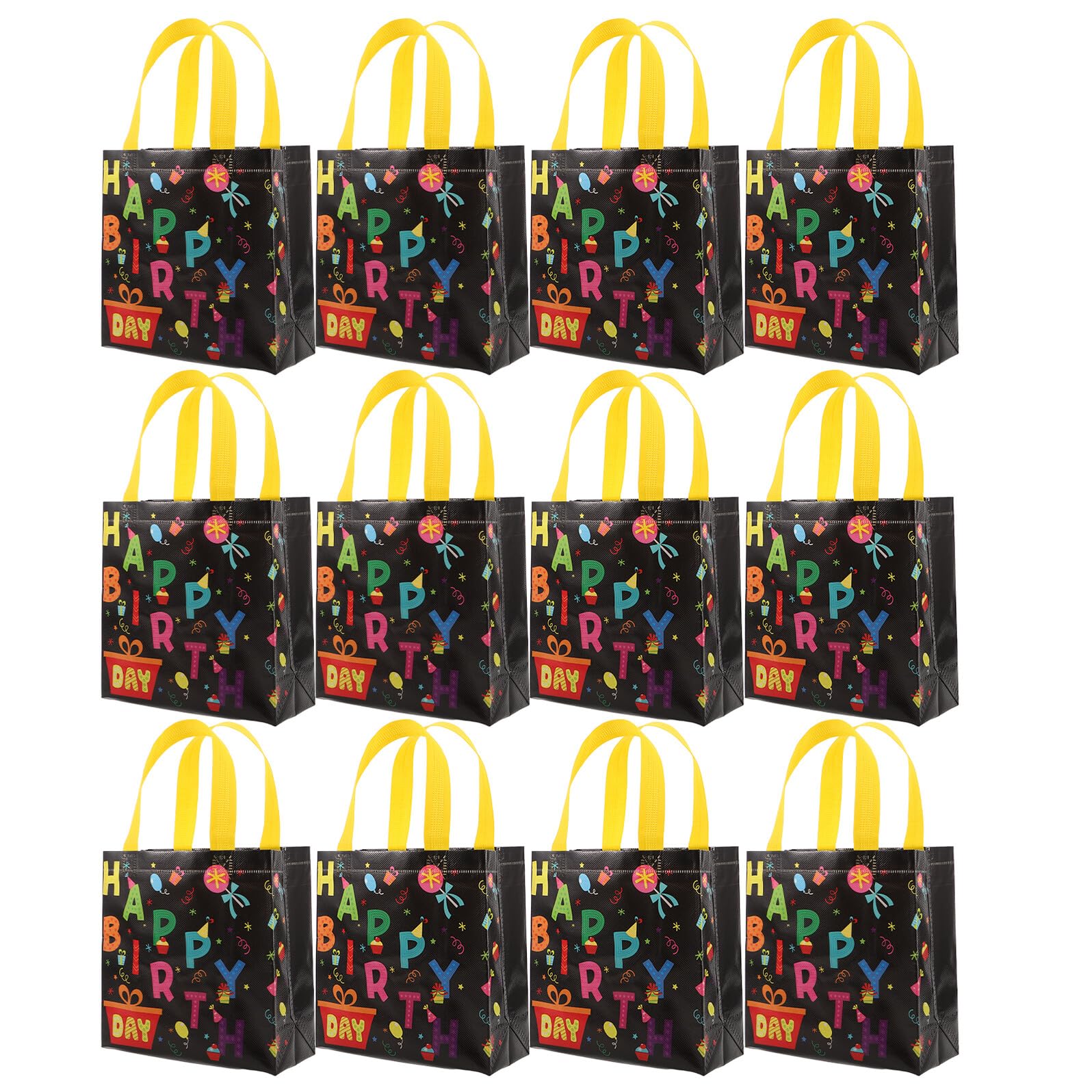 HONITANO 30 Piezas Bolsas Reutilizables para Regalos de Fiesta 30 Unidades Bolsas No Tejidas con Asas para Envolver Regalos de Cumpleaños para Dulces y Eventos Infantiles