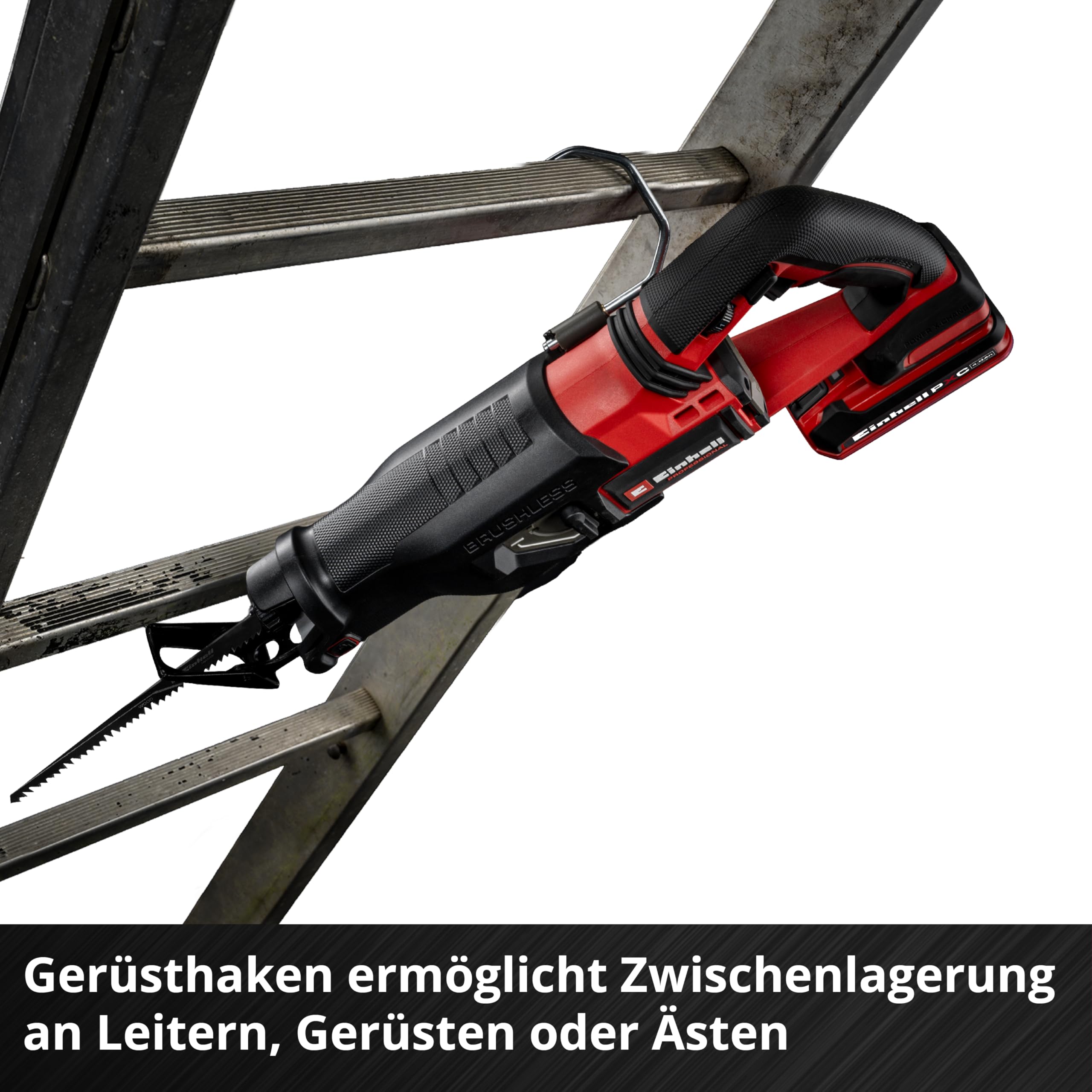 Einhell Professional Akku-Universalsäge TP-AP 18/32 Li BL - Solo PXC (18 V, 1300 W, Brushless, 32 mm Hubhöhe, 300 mm Schnitttiefe in Holz, inkl. 2x Sägeblatt, ohne Akku)