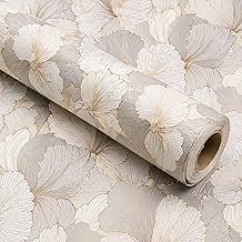 VKR Grey Floral Peel and Stick Wallpaper, Self Adhesive Waterproof PVC Wall Sticker for Home, Living Room, Bedroom and Office (45 x 300 cm)