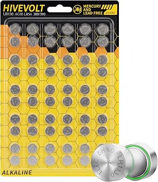 Lr1130 Battery 60 Pack, AG10 189 389 LR54 V10GA Long Lasting Button Batteries, Premium Alkaline 1.5V Coin Cell